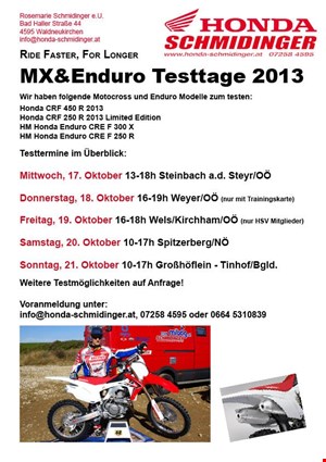 Honda CRF 2013 Testtag MX & Enduro Weyer/OÖ
